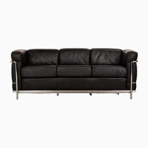 LC 2 Three-Seater Sofa in Leather by Le Corbusier for Cassina