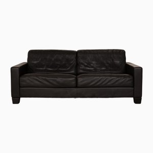 DS 17 Drei-Sitzer Sofa aus schwarzem Leder von De Sede