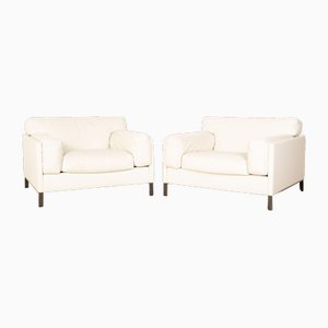 Frau Leather Armchair Set in Cream from Poltrona, Set of 2