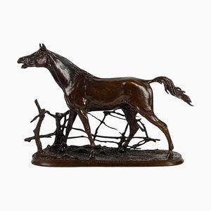 Escultura de caballo de bronce, siglo XX