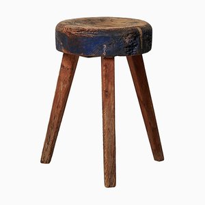 Tabouret Antique en Pin, Suède du Nord