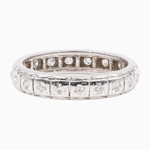 18k White Gold Eternity Ring with Diamonds, 1960s