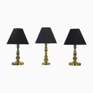 Vintage Table Lamps with Metal Stands, Set of 3