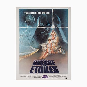 Póster de película Star Wars francés mediano de Tom Jung, 1977