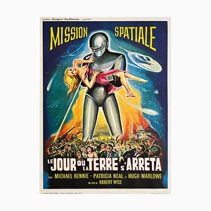 Large French The Day the Earth Stood Still Movie Poster, 1960s