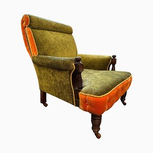 Antique English Victorian Library Armchair, 1880