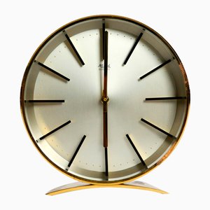Heavy Brass Table Clock from Kienzle Electric, 1960s