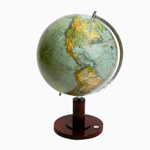 Mid-Century Modern Earth Globe with Little Compass