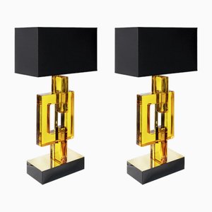 Large Italian Table Lamps in Murano Glass, Set of 2