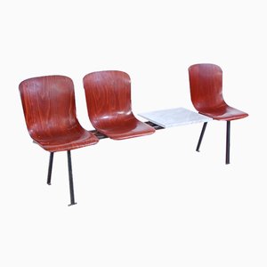 Drei Sitze mit Marmor Tischbank von Pagholz, 1960er