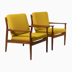 Teak Easy Chairs by Svend Åage Eriksen for Glostrup, 1960s, Set of 2