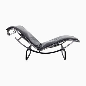 Amaca Chaise Lounge in Tubular Steel and Leather, Finland, 1990s