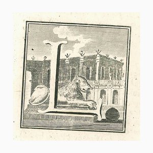 Gaspar Van Wittel (Vanvitelli), Antiquités d'Herculanum Lettre L, Eau-forte, XVIIIe siècle