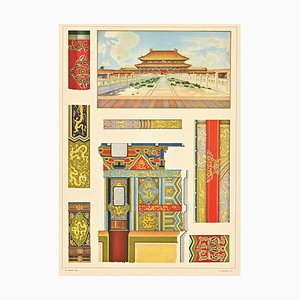 A. Alessio, Motifs Décoratifs : Chinois, Chromolithographie, Début 20e Siècle