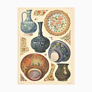 A. Alessio, Motifs Décoratifs : Indien, Chromolithographie, Début 20e Siècle