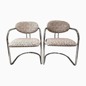 Vintage Italian Tubular Steel Chairs, Set of 2