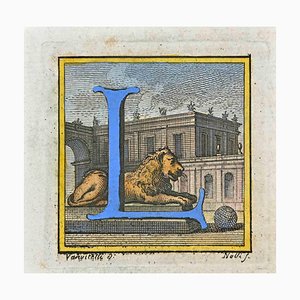 Luigi Vanvitelli, Letter of the Alphabet L, Etching, 18th Century