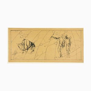 Jacques Villon, Segni zodiacali, Toro e Gemi, Disegno a china, 1937
