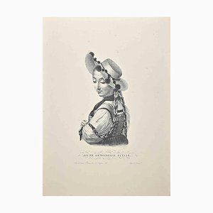 Noel François Bertrand, Jeune Demoiselle Suisse, Etching, 19th Century