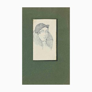 Jean Delpech, Portrait, Original Pencil Drawing, 20th Century