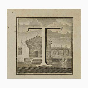 Luigi Vanvitelli, Letter of the Alphabet T, Etching, 18th Century