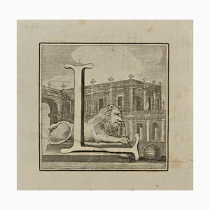 Luigi Vanvitelli, Letter of the Alphabet L, Etching, 18th Century