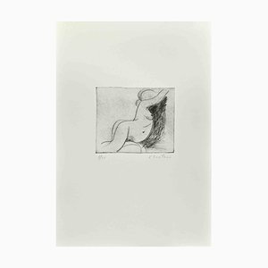 Enotrio Pugliese, desnudo, grabado, 1963