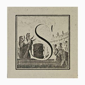 Luigi Vanvitelli, Letter of the Alphabet S, Etching, 18th Century