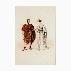 Desconocido, Disfraz, Litografía coloreada a mano, Siglo XIX