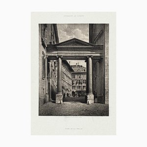 Antonio Fontanesi, Porte de la Treille, Lithograph, 1854
