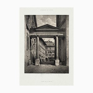 Antonio Fontanesi, Porte de la Treille, Lithographie, 1854