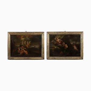 Unknown, Religious Scenes, Oil Paintings, 18th Century, Set of 2