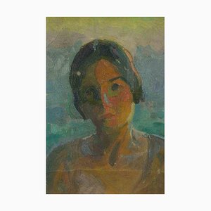 Roberto Melli, figura femenina, pintura al óleo, años 30