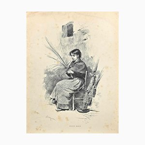 Adrien Marie, Jeune Paysan, Lithographie, Fin 19ème Siècle