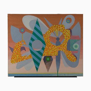 Leo Guida, Geometrías rosas, óleo sobre lienzo, años 70-80