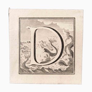 Luigi Vanvitelli, Letter D, Etching, 18th Century