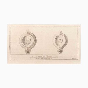 Vincenzo Campana, Oil Lamp, Etching, 18th Century