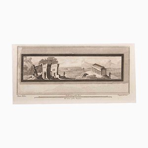 Francesco Cepparuli, Seascape with Monument and Figures, Etching, 18th Century