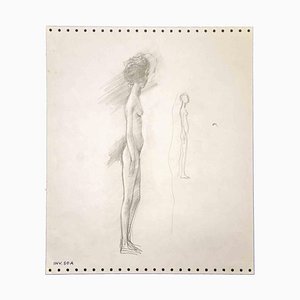 Leo Guida, Nu Debout, Dessin au Crayon, 1970s