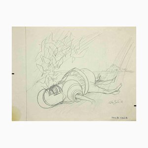 Leo Guida, Cavaliere sconfitto, Disegno a matita, 1972