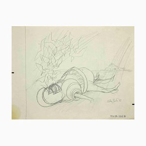 Leo Guida, Defeated Knight, Drawing in Pencil, 1972