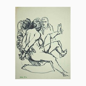 Leo Guida, Figuren, Federzeichnung, 1970er