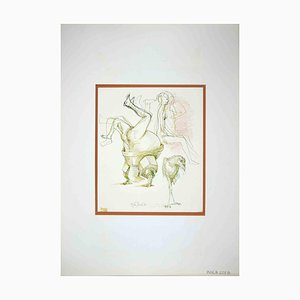 Leo Guida, The Hobby, Ink Drawing, 1972, Framed