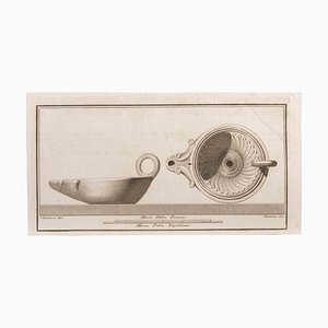 Aniello Cataneo, Oil Lamp, Etching, 18th Century