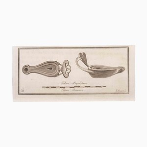 Unknown, Oil Lamp, Original Etching, 18th Century