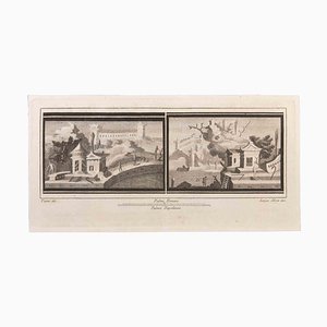 Luigi Aloja, Paesaggi marini con monumenti e figure, Acquaforte, XVIII secolo