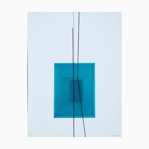 Lorenzo Indrimi, Blaues Motiv, Lithographie, 1970er