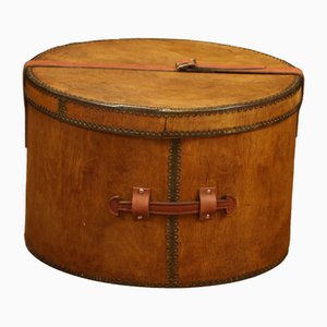 Wood and Leather Hat Trunk