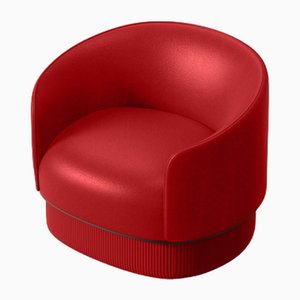 Fauteuil Gentle Moderne en Cuir Rouge et Métal par Javier Gomez