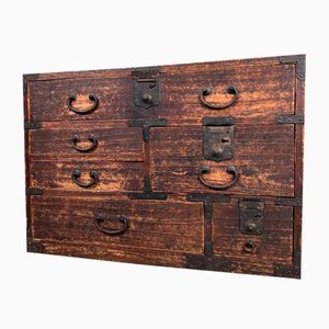 Meiji Period Low Tansu Chest of Drawers, Japan, 1890s